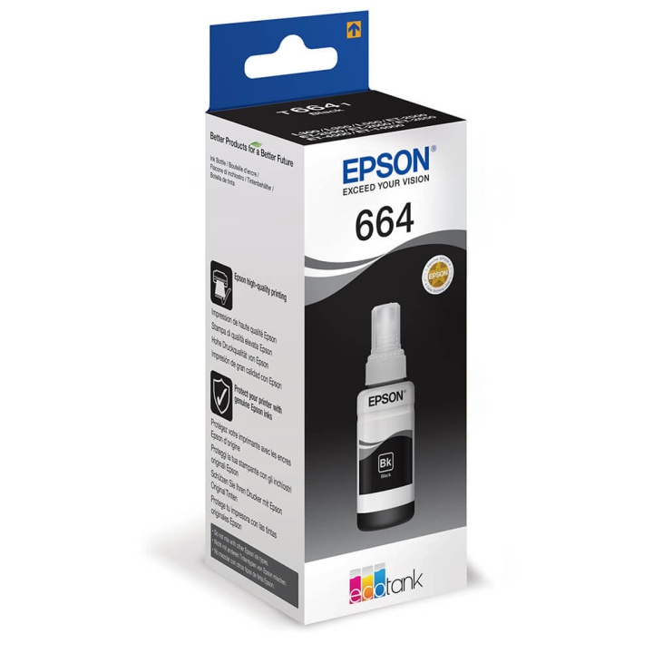 Epson Ink C13T664140 664 Black Ecotank in the group COMPUTERS & PERIPHERALS / Printers & Accessories / Ink & Toner / Ink cartridges / Epson at TP E-commerce Nordic AB (C26849)