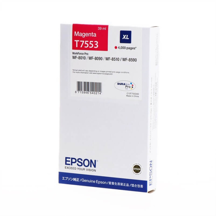 EPSON Ink C13T755340 T7553 XL Magenta in the group COMPUTERS & PERIPHERALS / Printers & Accessories / Ink & Toner / Ink cartridges / Epson at TP E-commerce Nordic AB (C26864)