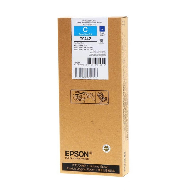 EPSON Ink C13T944240 T9442 Cyan in the group COMPUTERS & PERIPHERALS / Printers & Accessories / Ink & Toner / Ink cartridges / Epson at TP E-commerce Nordic AB (C26881)