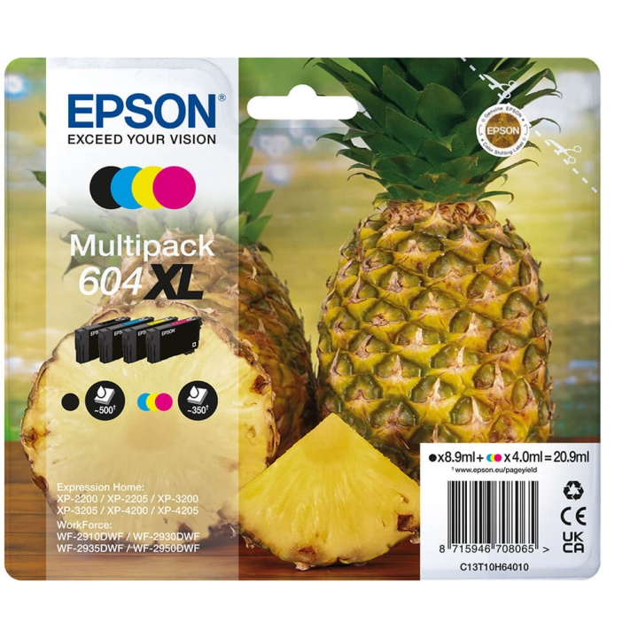 Epson Ink C13T10H64010 604XL Multipack, Pineapple in the group COMPUTERS & PERIPHERALS / Printers & Accessories / Ink & Toner / Ink cartridges / Epson at TP E-commerce Nordic AB (C26925)