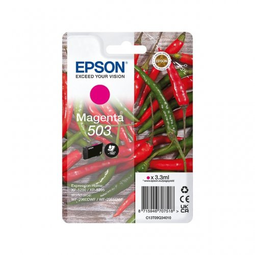 Epson Ink C13T09Q34010 503 Magenta Chili in the group COMPUTERS & PERIPHERALS / Printers & Accessories / Ink & Toner / Ink cartridges / Epson at TP E-commerce Nordic AB (C26934)