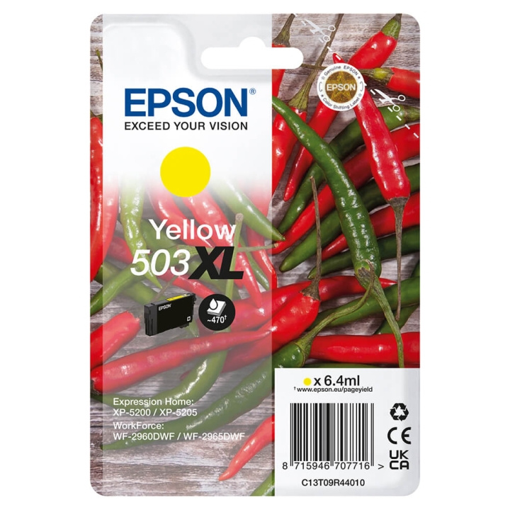 EPSON Ink C13T09R44010 503XL Yellow, Chili in the group COMPUTERS & PERIPHERALS / Printers & Accessories / Ink & Toner / Ink cartridges / Epson at TP E-commerce Nordic AB (C26940)