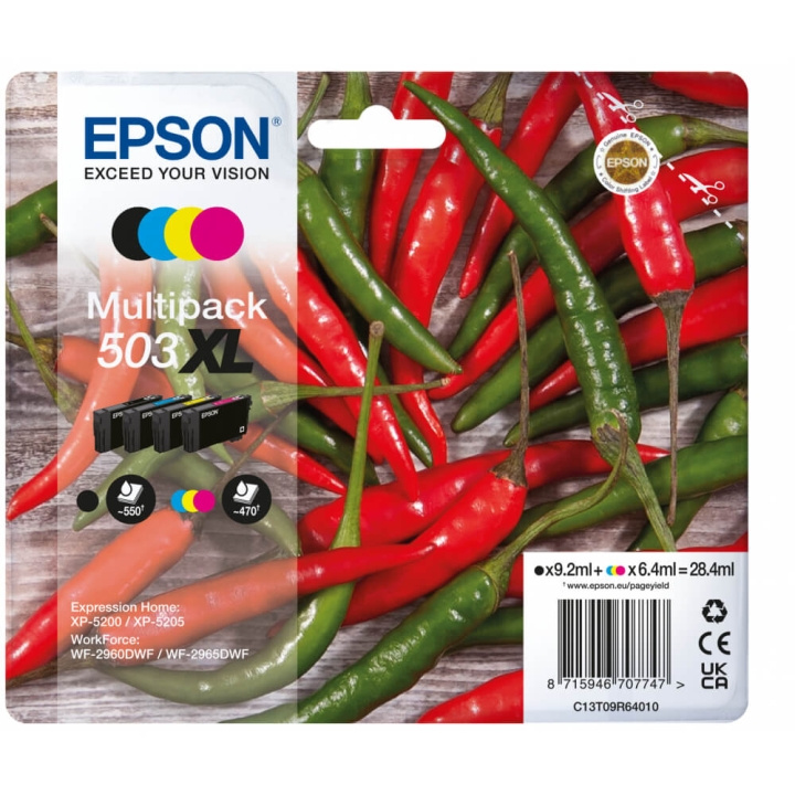 EPSON Ink C13T09R64010 503XL Multipack, Chili in the group COMPUTERS & PERIPHERALS / Printers & Accessories / Ink & Toner / Ink cartridges / Epson at TP E-commerce Nordic AB (C26941)