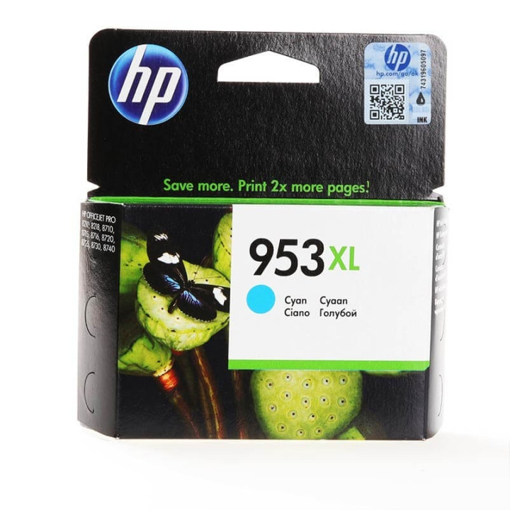 HP Ink F6U16AE 953XL Cyan in the group COMPUTERS & PERIPHERALS / Printers & Accessories / Ink & Toner / Toner / HP at TP E-commerce Nordic AB (C26986)