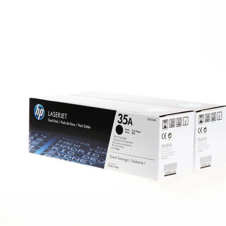 HP Toner CB435AD 35A Black, 2-pack in the group COMPUTERS & PERIPHERALS / Printers & Accessories / Ink & Toner / Toner / HP at TP E-commerce Nordic AB (C27085)