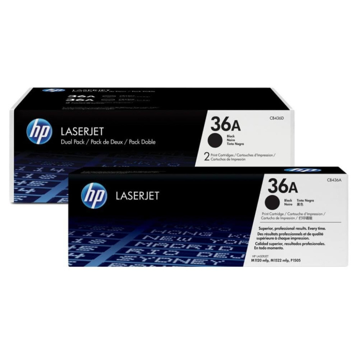 HP Toner CB436AD 36A Black, 2-pack in the group COMPUTERS & PERIPHERALS / Printers & Accessories / Ink & Toner / Toner / HP at TP E-commerce Nordic AB (C27087)