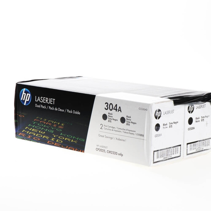 HP Toner CC530AD 304A Black, 2-pack in the group COMPUTERS & PERIPHERALS / Printers & Accessories / Ink & Toner / Toner / HP at TP E-commerce Nordic AB (C27095)