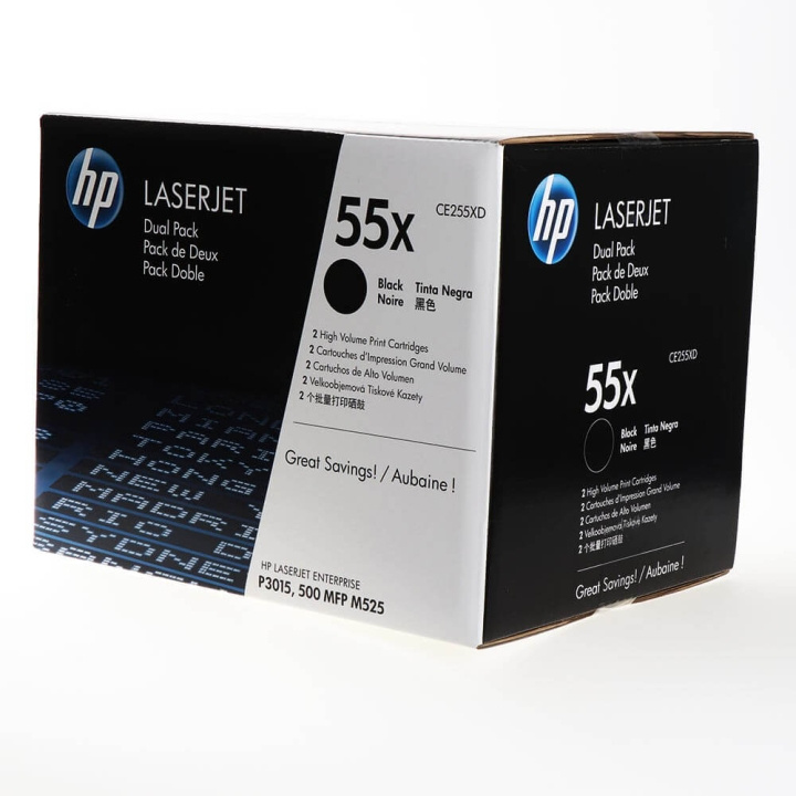 HP Toner CE255XD 55X Black 2-pack in the group COMPUTERS & PERIPHERALS / Printers & Accessories / Ink & Toner / Toner / HP at TP E-commerce Nordic AB (C27109)
