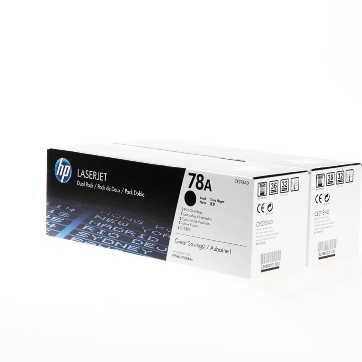 HP Toner CE278AD 78A Black, 2-pack in the group COMPUTERS & PERIPHERALS / Printers & Accessories / Ink & Toner / Toner / HP at TP E-commerce Nordic AB (C27122)