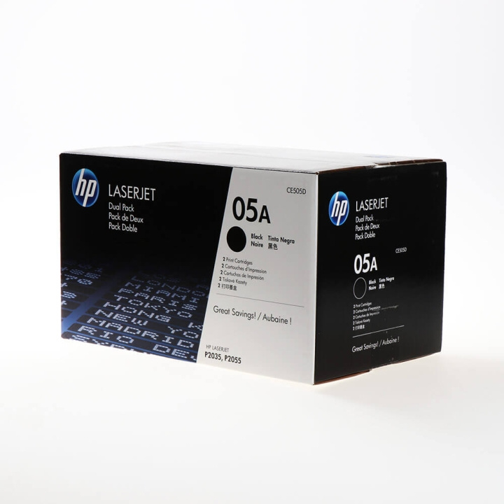 HP Toner CE505D 05A Black, 2-pack in the group COMPUTERS & PERIPHERALS / Printers & Accessories / Ink & Toner / Toner / HP at TP E-commerce Nordic AB (C27156)