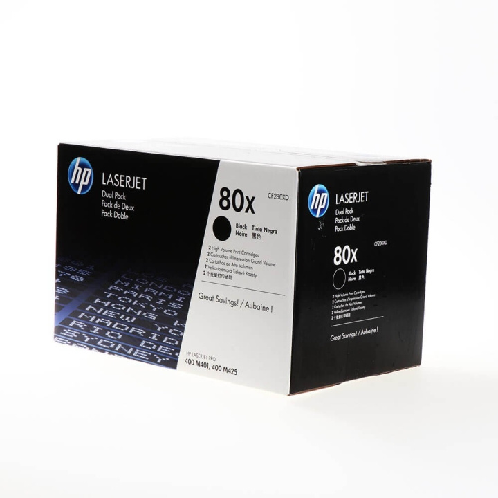 HP Toner CF280XD 80X Black, 2-pack in the group COMPUTERS & PERIPHERALS / Printers & Accessories / Ink & Toner / Toner / HP at TP E-commerce Nordic AB (C27195)