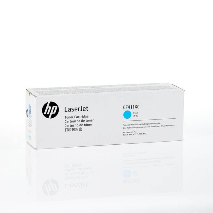 HP Toner CF411XC 410X Cyan, Contract in the group COMPUTERS & PERIPHERALS / Printers & Accessories / Ink & Toner / Toner / HP at TP E-commerce Nordic AB (C27258)