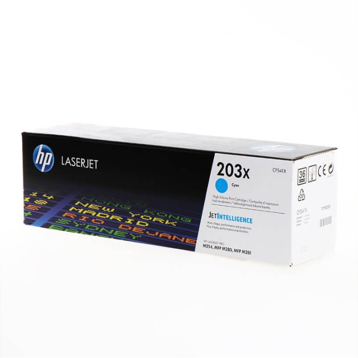 HP Toner CF541X 203X Cyan in the group COMPUTERS & PERIPHERALS / Printers & Accessories / Ink & Toner / Toner / HP at TP E-commerce Nordic AB (C27280)