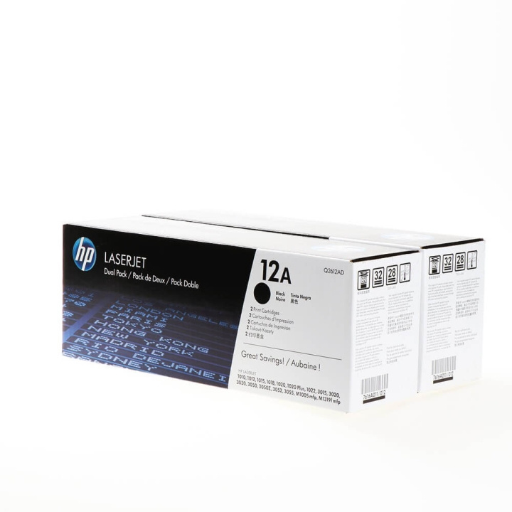 HP Toner Q2612AD 12A Black, 2-pack in the group COMPUTERS & PERIPHERALS / Printers & Accessories / Ink & Toner / Toner / HP at TP E-commerce Nordic AB (C27286)