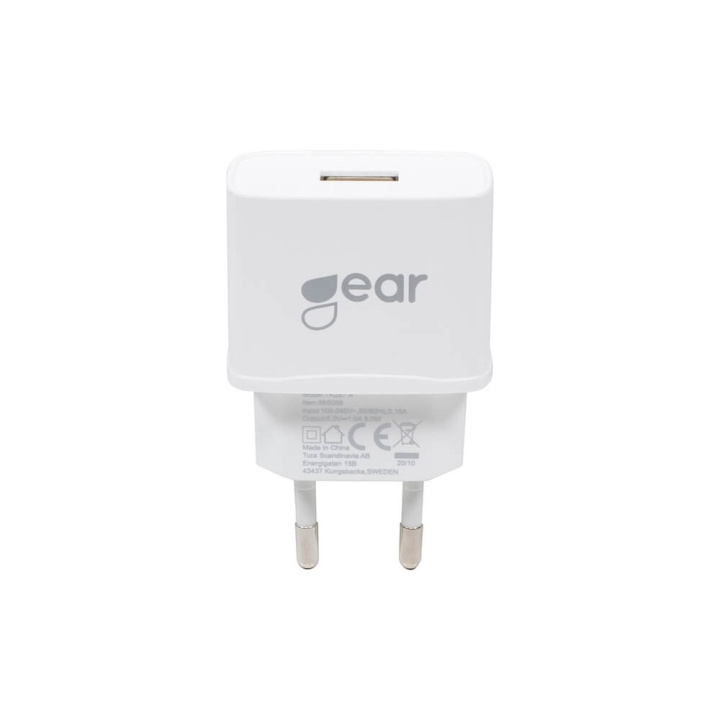 GEAR Charger 220V 1xUSB 1A Vit in the group SMARTPHONE & TABLETS / Chargers & Cables / Adapters at TP E-commerce Nordic AB (C28613)