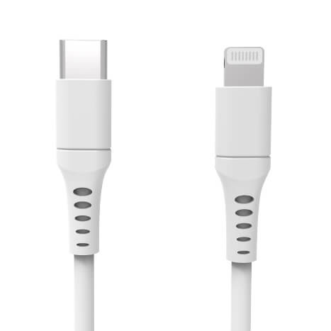 GEAR USB Cable USB-C to Lightning 3m White MFI C94 in the group SMARTPHONE & TABLETS / Chargers & Cables / Cables / Cables Lightning at TP E-commerce Nordic AB (C28619)