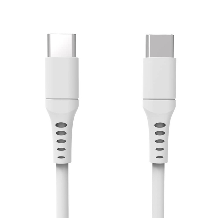 GEAR USB Cable USB-C to USB-C 2.0 3m White Rund cable in the group SMARTPHONE & TABLETS / Chargers & Cables / Cables / Cables Type C at TP E-commerce Nordic AB (C28620)