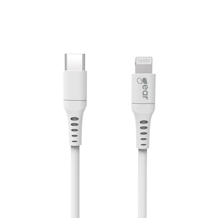 Gear Laddkabel USB-C till Lightning 1m Vit MFI C94 in the group SMARTPHONE & TABLETS / Chargers & Cables / Cables / Cables Lightning at TP E-commerce Nordic AB (C28621)