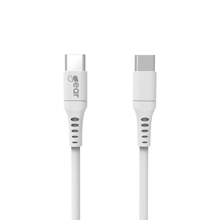 GEAR Cable USB-C to USB-C 2.0 1m White Rund Kabel in the group SMARTPHONE & TABLETS / Chargers & Cables / Cables / Cables Type C at TP E-commerce Nordic AB (C28623)