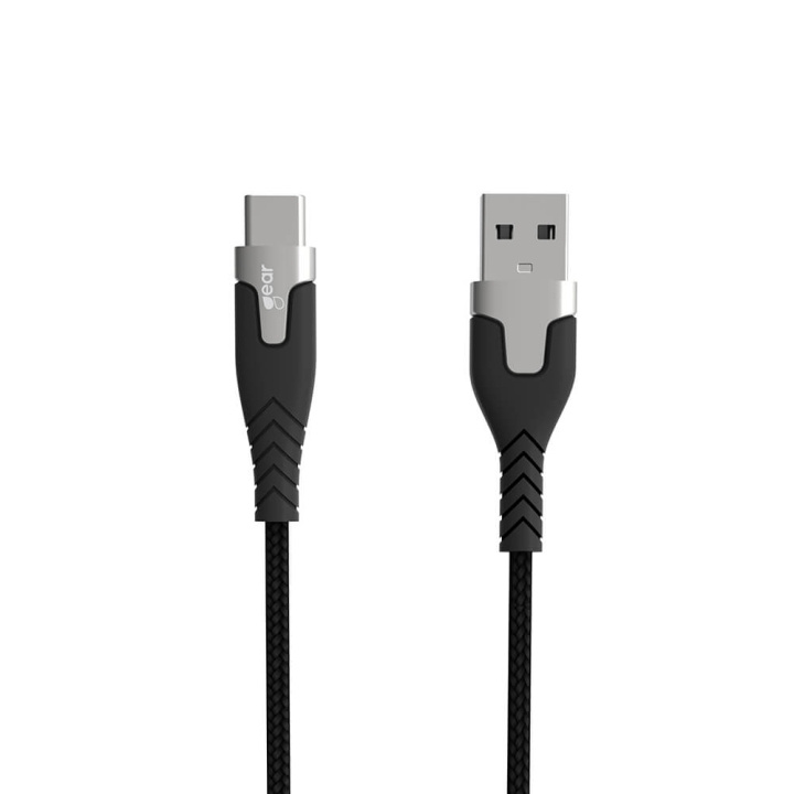 GEAR Cable PRO USB-A to USB-C 2.0 1.5m Black Kevlarcabel and Metalhousing in the group SMARTPHONE & TABLETS / Chargers & Cables / Cables / Cables Type C at TP E-commerce Nordic AB (C28626)