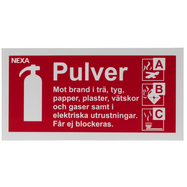 nexa BSP-1020 Skylt för pulversläckare in the group HOME, HOUSEHOLD & GARDEN / Alarm & Security / Fire, smoke, gas / fire extinguishers at TP E-commerce Nordic AB (C28816)