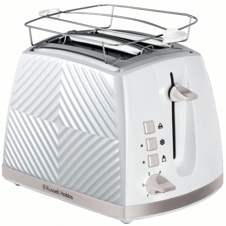 Russell Hobbs Brödrost Vit Groove 2S Toast 26391-56 in the group HOME, HOUSEHOLD & GARDEN / Household appliances / Toasters & Bread grills / Toasters at TP E-commerce Nordic AB (C28854)