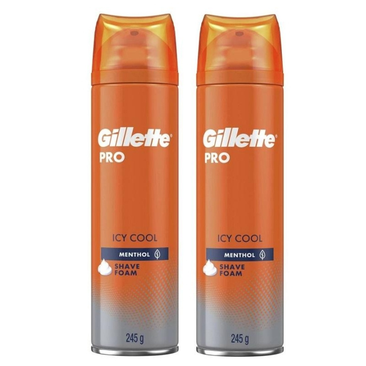 Gillette Pro Icy Cool Shave Foam Duo 2x250ml in the group BEAUTY & HEALTH / Hair & Styling / Shaving & Trimming / Razors & Accessories at TP E-commerce Nordic AB (C29159)