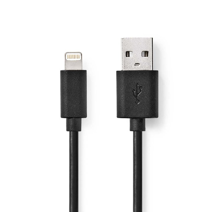 Nedis Lightning Cable | USB 2.0 | Apple Lightning 8-Pin | USB-A Male | 480 Mbps | Nickel Plated | 2.00 m | Round | PVC | Black | Label in the group SMARTPHONE & TABLETS / Chargers & Cables / Cables / Cables Lightning at TP E-commerce Nordic AB (C29311)