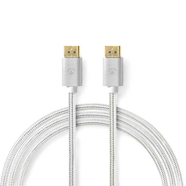 Nedis DisplayPort Cable | DisplayPort Male | DisplayPort Male | 8K@60Hz | Gold Plated | 2.00 m | Round | Braided | Silver | Cover Window Box in the group COMPUTERS & PERIPHERALS / Computer cables / DisplayPort / Cables at TP E-commerce Nordic AB (C29396)