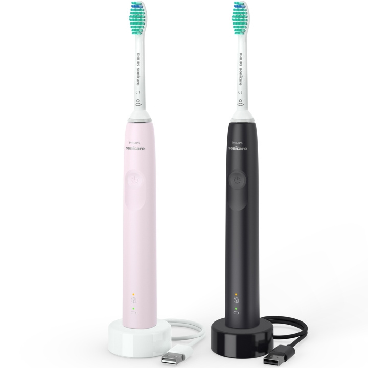 Philips Electric Toothbrush 2x Black/Pink HX3675/15 in the group BEAUTY & HEALTH / Oral care / Electric toothbrushes at TP E-commerce Nordic AB (C29513)
