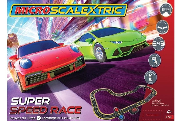 SCALEXTRIC Micro Super Speed Race Set Lamborghini vs Porsche in the group TOYS, KIDS & BABY PRODUCTS / Radio controlled / Racing tracks / Tracks at TP E-commerce Nordic AB (C29701)