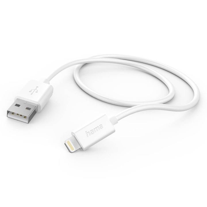 Hama Charging Cable USB-A to Lightning White 1.0m in the group SMARTPHONE & TABLETS / Chargers & Cables / Cables / Cables Lightning at TP E-commerce Nordic AB (C30214)
