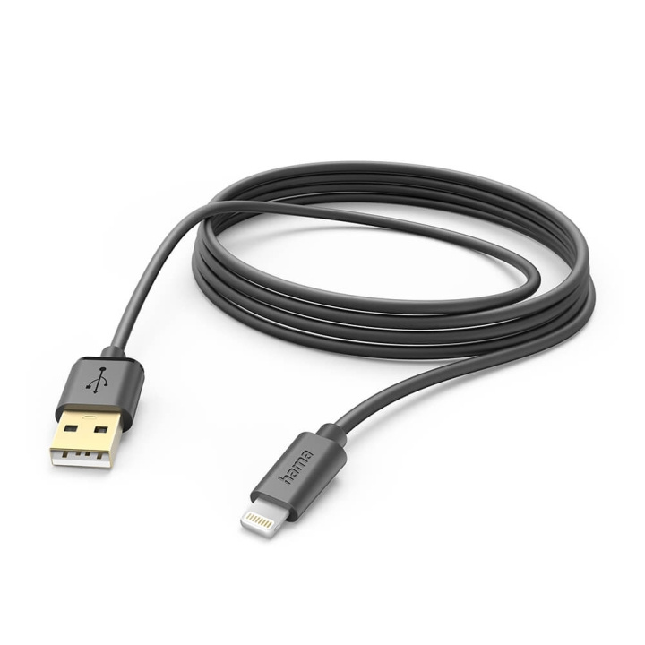 Hama Charging Cable Lightning Black 3.0m in the group SMARTPHONE & TABLETS / Chargers & Cables / Cables / Cables Lightning at TP E-commerce Nordic AB (C30216)