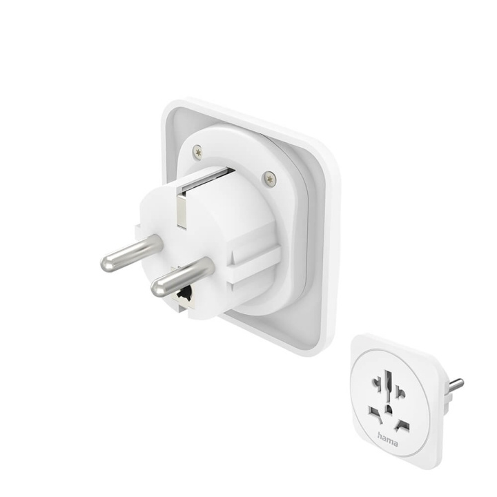 Hama Traveladapter Type E/F Universal World-EU White in the group HOME, HOUSEHOLD & GARDEN / Electricity & Lighting / Travel adapters at TP E-commerce Nordic AB (C30235)