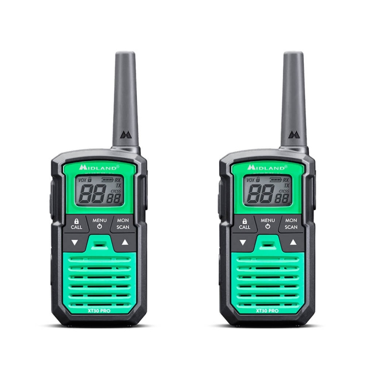MIDLAND Walkie Talkie XT30 Pro Black/Green in the group Sport, leisure & Hobby / Outdoor recreation / Walkie-talkies at TP E-commerce Nordic AB (C30403)