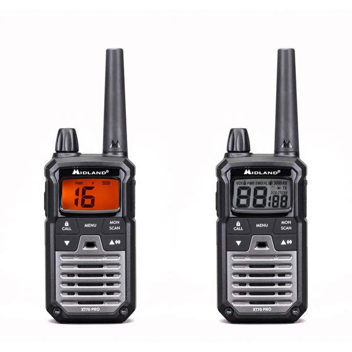 MIDLAND Walkie Talkie XT70 Pro Duo Black/Dark Grey in the group Sport, leisure & Hobby / Outdoor recreation / Walkie-talkies at TP E-commerce Nordic AB (C30405)