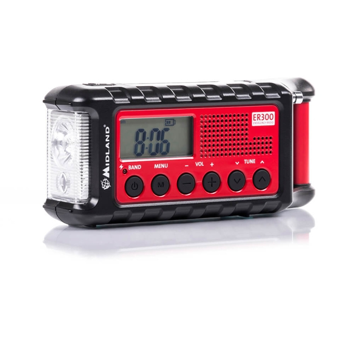 MIDLAND Emergency Radio Power Bank ER300 Red Black in the group HOME ELECTRONICS / Audio & Picture / Home cinema, Hifi & Portable / Radio & Alarm clocks / Radio at TP E-commerce Nordic AB (C30406)