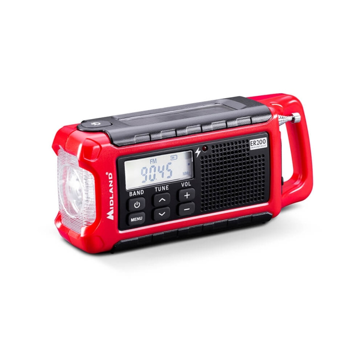 MIDLAND Emergency Radio Power Bank ER200 Red Black in the group HOME ELECTRONICS / Audio & Picture / Home cinema, Hifi & Portable / Radio & Alarm clocks / Radio at TP E-commerce Nordic AB (C30407)