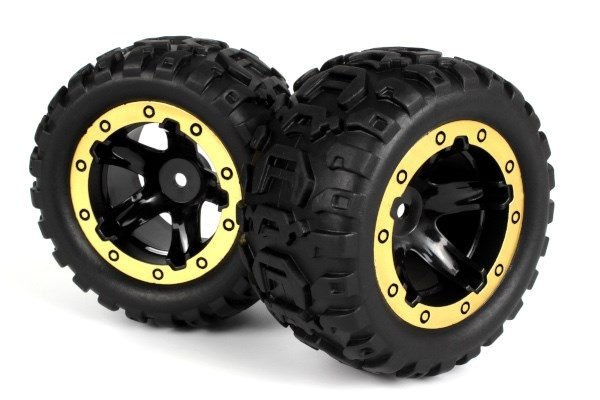 BLACKZON Slyder MT Wheels/Tires Assembled (Black/Gold) in the group TOYS, KIDS & BABY PRODUCTS / Radio controlled / Spare parts & Extra accessories / Blackzon at TP E-commerce Nordic AB (C30766)