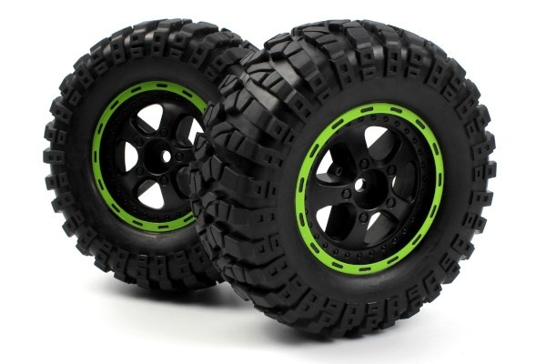 BLACKZON Smyter Desert Wheels/Tires Assy (Blk/Green/2pcs) in the group TOYS, KIDS & BABY PRODUCTS / Radio controlled / Spare parts & Extra accessories / Blackzon at TP E-commerce Nordic AB (C30837)