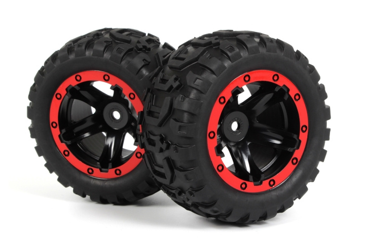 BLACKZON Slyder MT Wheels/Tires Assembled (Black/Red) in the group TOYS, KIDS & BABY PRODUCTS / Radio controlled / Spare parts & Extra accessories / Blackzon at TP E-commerce Nordic AB (C30843)