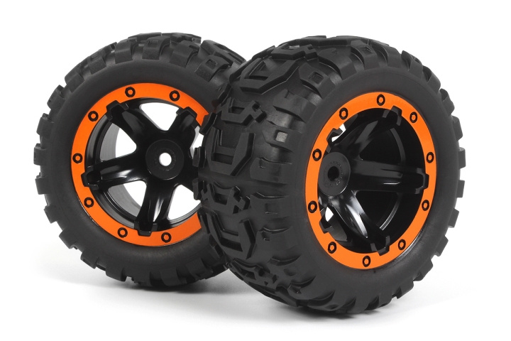 BLACKZON Slyder MT Wheels/Tires Assembled (Black/Orange) in the group TOYS, KIDS & BABY PRODUCTS / Radio controlled / Spare parts & Extra accessories / Blackzon at TP E-commerce Nordic AB (C30844)