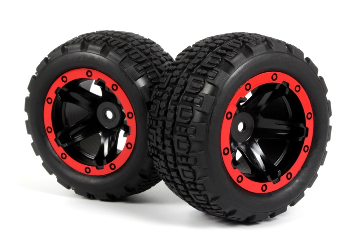 BLACKZON Slyder ST Wheels/Tires Assembled (Black/Red) in the group TOYS, KIDS & BABY PRODUCTS / Radio controlled / Spare parts & Extra accessories / Blackzon at TP E-commerce Nordic AB (C30845)