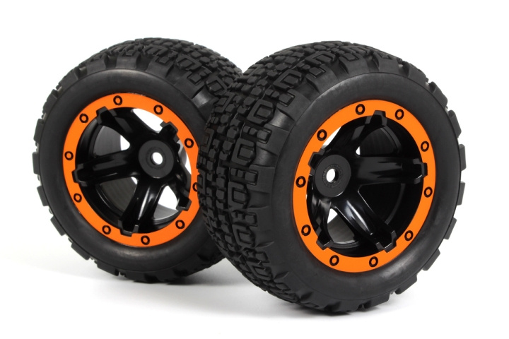 BLACKZON Slyder ST Wheels/Tires Assembled (Black/Orange) in the group TOYS, KIDS & BABY PRODUCTS / Radio controlled / Spare parts & Extra accessories / Blackzon at TP E-commerce Nordic AB (C30846)