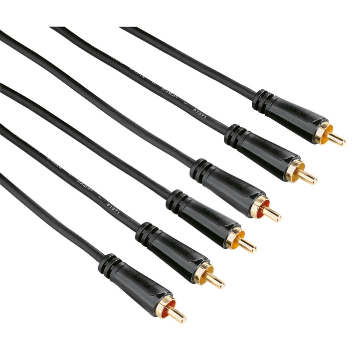 Hama Audio/Video Cable, 3 RCA plug s - 3 RCA plugs, gold-plated in the group HOME ELECTRONICS / Cables & Adapters / RCA / Cables at TP E-commerce Nordic AB (C30880)