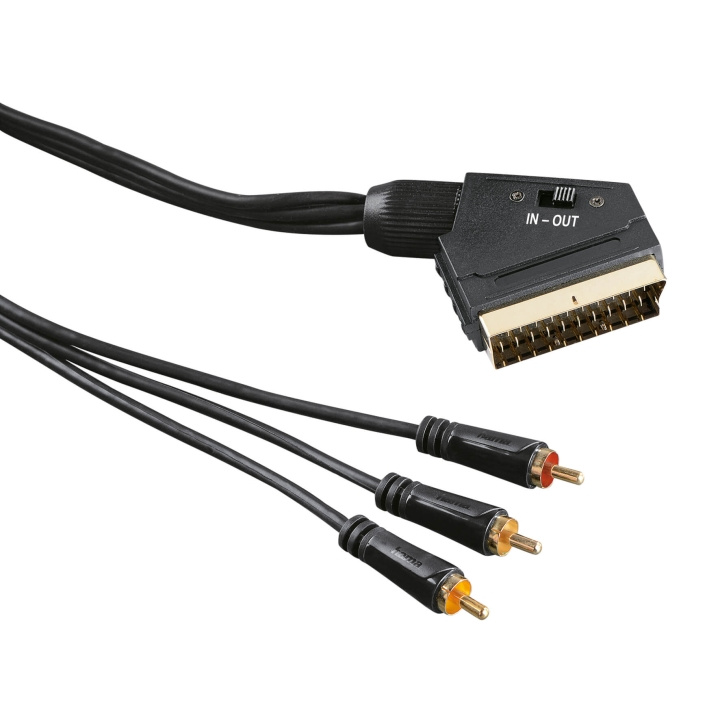 Hama Video Cable, Scart plug - 3 R CA plugs (video/stereo), 1.5 m in the group HOME ELECTRONICS / Cables & Adapters / Scart at TP E-commerce Nordic AB (C30881)