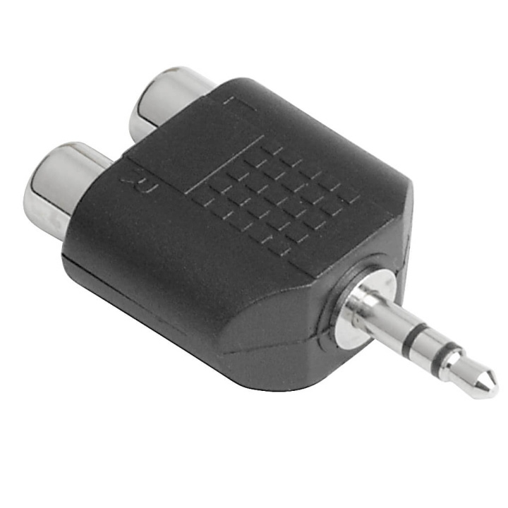 Hama Short Audio Adapter, 3.5 mm s tereo jack plug - 2 RCA socket in the group HOME ELECTRONICS / Cables & Adapters / Audio analog / Adapters at TP E-commerce Nordic AB (C30896)