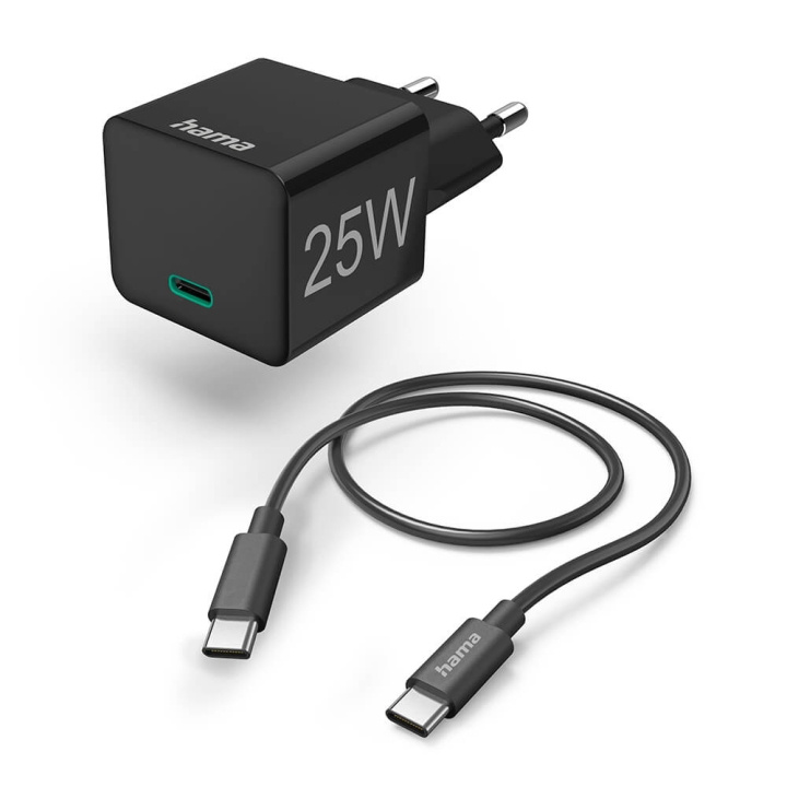 Hama Quick Charger 1x USB-C with Cable 25W PD 1.0m in the group COMPUTERS & PERIPHERALS / Computer cables / USB / USB-C at TP E-commerce Nordic AB (C30915)