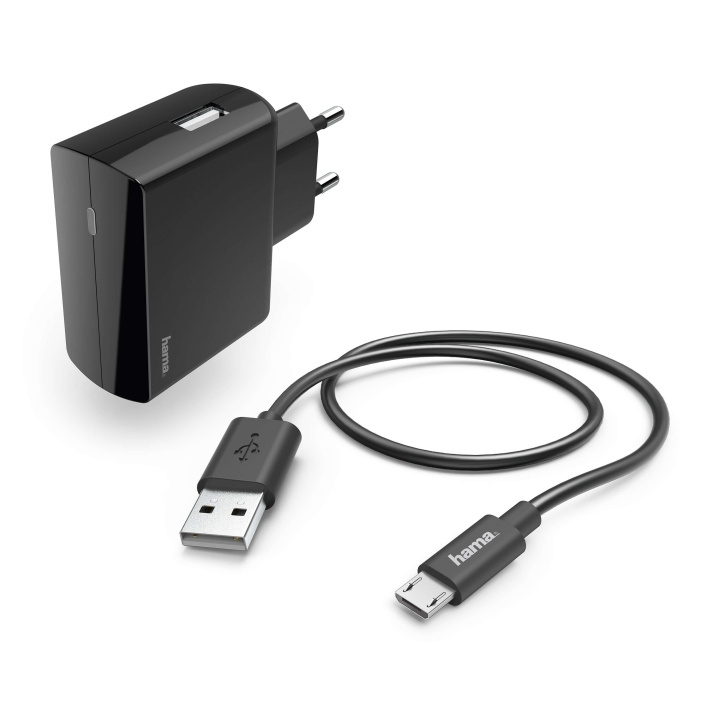 HAMA Charger 220V Micro-USB Kit 2.4A Black in the group SMARTPHONE & TABLETS / Chargers & Cables / Wall charger / Wall charger microUSB at TP E-commerce Nordic AB (C30949)