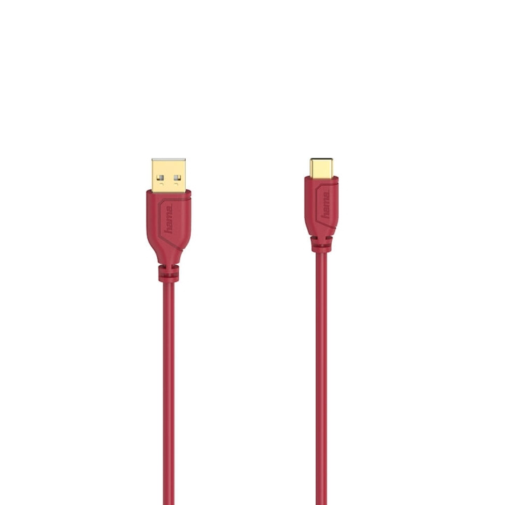 Hama Cable USB-C Flexi-Slim USB-A-USB-C Gold Red 0.75m in the group COMPUTERS & PERIPHERALS / Computer cables / USB / USB-C at TP E-commerce Nordic AB (C30970)